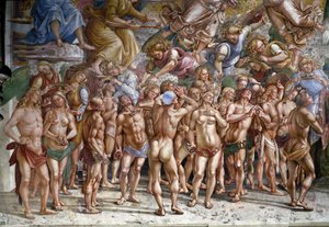Den sidste dom: de valgte. Detalje (fresko