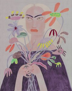 Kvinde med unikke blomster