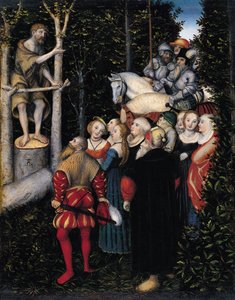 Johannes Døberens prædiken af Lucas Cranach the Elder