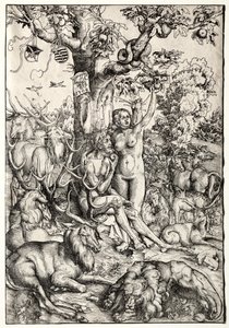 Adam og Eva i paradis af Lucas Cranach