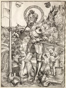 Saint George stående af Lucas Cranach