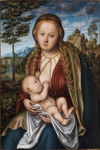 Tthe Virgin suckling the Child - Lucas Cranach the Elderdani af Lucas Cranach