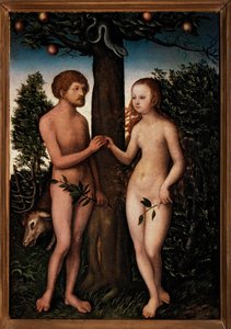 Adam og Eva. af Lucas Cranach the Elder