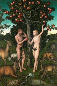 Adam og Eva. 1526 af Lucas Cranach the Elder