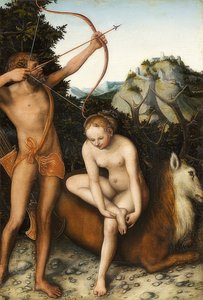 Apollo og Diana. Omkring 1530 af Lucas Cranach the Elder