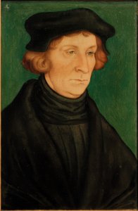 Portræt af en lærd (Otto Brunfels) af Lucas Cranach the Elder