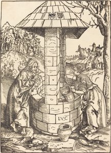 Kristus og Samarias kvinde af Lucas Cranach the Elder