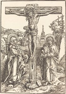 Kristus på korset mellem jomfruen og Johannes af Lucas Cranach the Elder