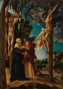 Tysk: Klage unter dem Kreuz The Lamentation of Christ / The Schleißheim Crucifixion af Lucas Cranach the Elder