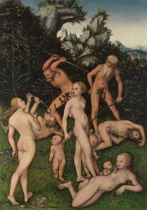 Tysk: Primitives Volk Jalousiens frugter (Sølvalderens afslutning) af Lucas Cranach the Elder
