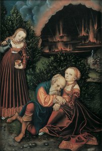 Lot og hans døtre af Lucas Cranach the Elder