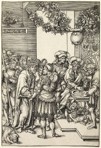 Pilatus vasker sine hænder, fra The Passion af Lucas Cranach the Elder