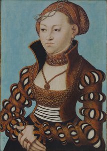 Portræt af prinsesse Maria af Sachsen med brudekrone af Lucas Cranach the Elder