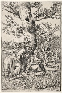 Hvil på flugten til Egypten, 1509. af Lucas Cranach the Elder