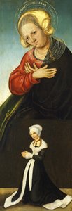 Sankt Anne med hertuginden Barbara af Sachsen som donor, ca 1514 af Lucas Cranach the Elder