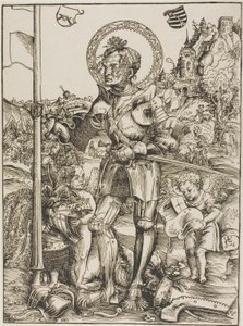 Sankt Georg stående af Lucas Cranach the Elder