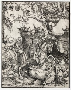 St. George Slaying the Dragon, 1500-tallet. af Lucas Cranach the Elder