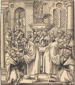 Reformatorerne Luther og Hus giver nadver til fyrsterne af huset i Sachsen af Lucas Cranach the Elder