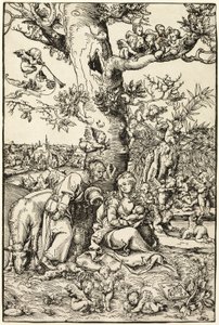 Resten på flugten til Egypten af Lucas Cranach the Elder