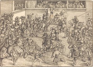 Den anden turnering med Samsons og Løvens Tapetet af Lucas Cranach the Elder