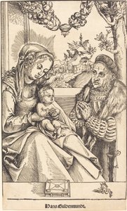 Jomfruen og barnet tilbedt af Frederik den Vise af Sachsen af Lucas Cranach the Elder