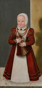 Tysk: Bildnis der Prinzessin Marie, Schwester Christians I. Portræt af prinsesse Marie, søster til Christian I af Lucas Cranach the Younger