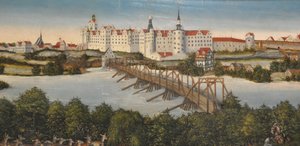 Tysk: Kurfyrst Johann Friedrichs hjortejagt Kurfyrst Johann Friedrichs hjortejagt
 detalje: Hartenfels Slot i Torgau af Lucas Cranach the Younger