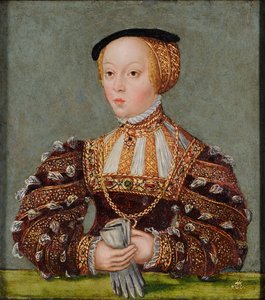 Polsk: Portræt af Elizabeth af Østrig Habsburg (1526-1545), første hustru til Sigismund Augustus Elizabeth af Østrig af Lucas Cranach the Younger