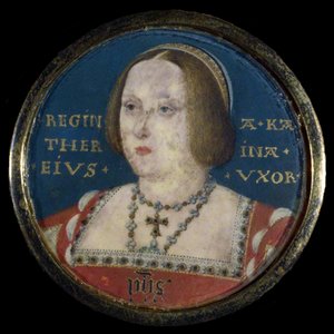 Portræt af dronning Catherine af Aragon 1485-1536, ca. 1525