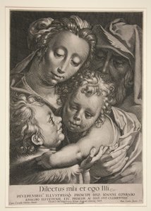 Den hellige familie med Sankt Johannes af Lucas Kilian