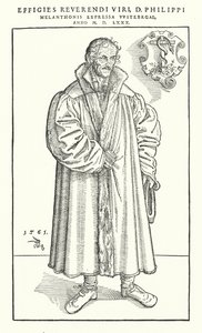 Philipp Melanchthon, tysk protestantisk reformator (gravering) af Lucas The Younger (after) Cranach