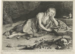 angrende Maria Magdalene i en hule