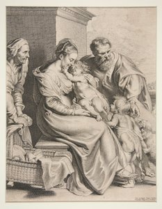 Hellig Familie med St. John af Lucas Vorsterman the Elder
