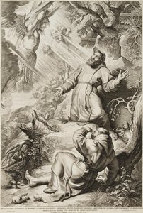 Den hellige Frans modtager stigmata af Lucas Vorsterman the Elder