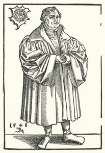 Den tyske protestantiske reformator Martin Luther senere i livet (stik)