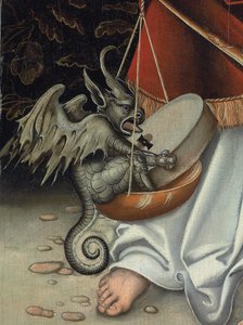 Ærkeenglen Michael, der holder retfærdighedens vægt (detalje) (olie på panel)