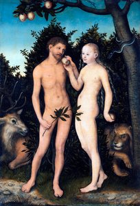 ""Adam og Eva i paradis"" Maleri af Lucas Cranach den ældre (1472-1553) 1531 Staatliche Museen, Berlin Tyskland ©DeAgostini/Leemage