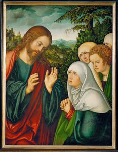 Kristi afsked med de hellige kvinder (maleri på lindetræ) af Lucas the Elder Cranach