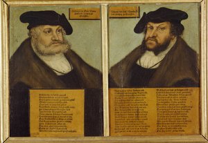 Dobbeltportræt af Frederik III af Sachsen af Lucas the Elder Cranach