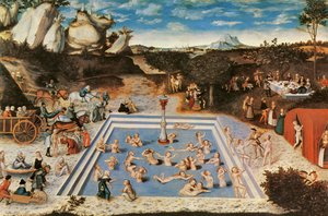 Fountain of Youth (olie på lærred) af Lucas the Elder Cranach