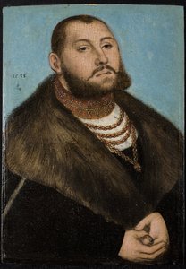 Jean-Frederic (Jean Frederic) Ier de Saxe dit le Magnanime- John Frederick I, kurfyrst af Sachsen (1503-1554) - Cranach, Lucas, den ældre (1472-1553) - 1533 - Olie på træ - 20x14 - Museo del Prado , Madrid af Lucas the Elder Cranach