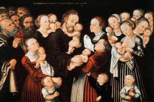 Jesus og børnene af Lucas the Elder Cranach