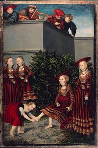 Kong David og Batseba af Lucas the Elder Cranach