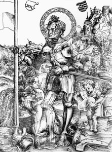 St. George (træsnit) (s/h foto) af Lucas the Elder Cranach