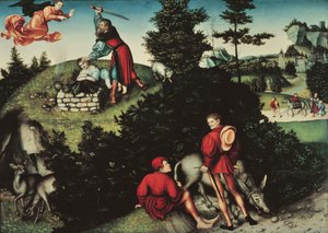 Isaks offer (olie på panel) af Lucas the Elder Cranach