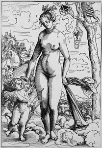 Venus og Amor af Lucas the Elder Cranach