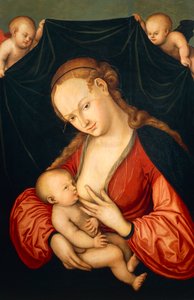 Jomfru Maria dier Jesus af Lucas the Elder Cranach