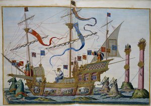 Begravelsesoptog i Bruxelles i anledning af kejser Karl Vs død. Blad 5 par Doetecum, Lucas, van (ca. 1530-c. 1584) af Lucas van Doetechum