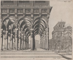 Loggia med Satyrvilkår og en have