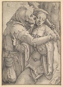 En tåbe og en kvinde, 1520. af Lucas van Leyden